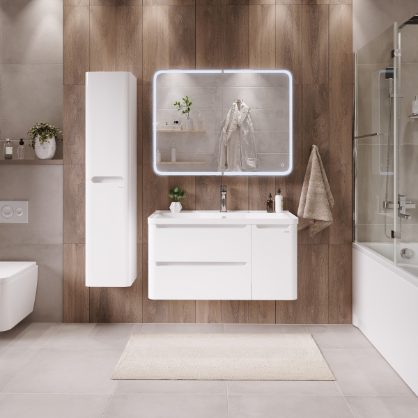 Тумба под раковину в ванной подвесная Grossman АДЕЛЬ-90 см, белая